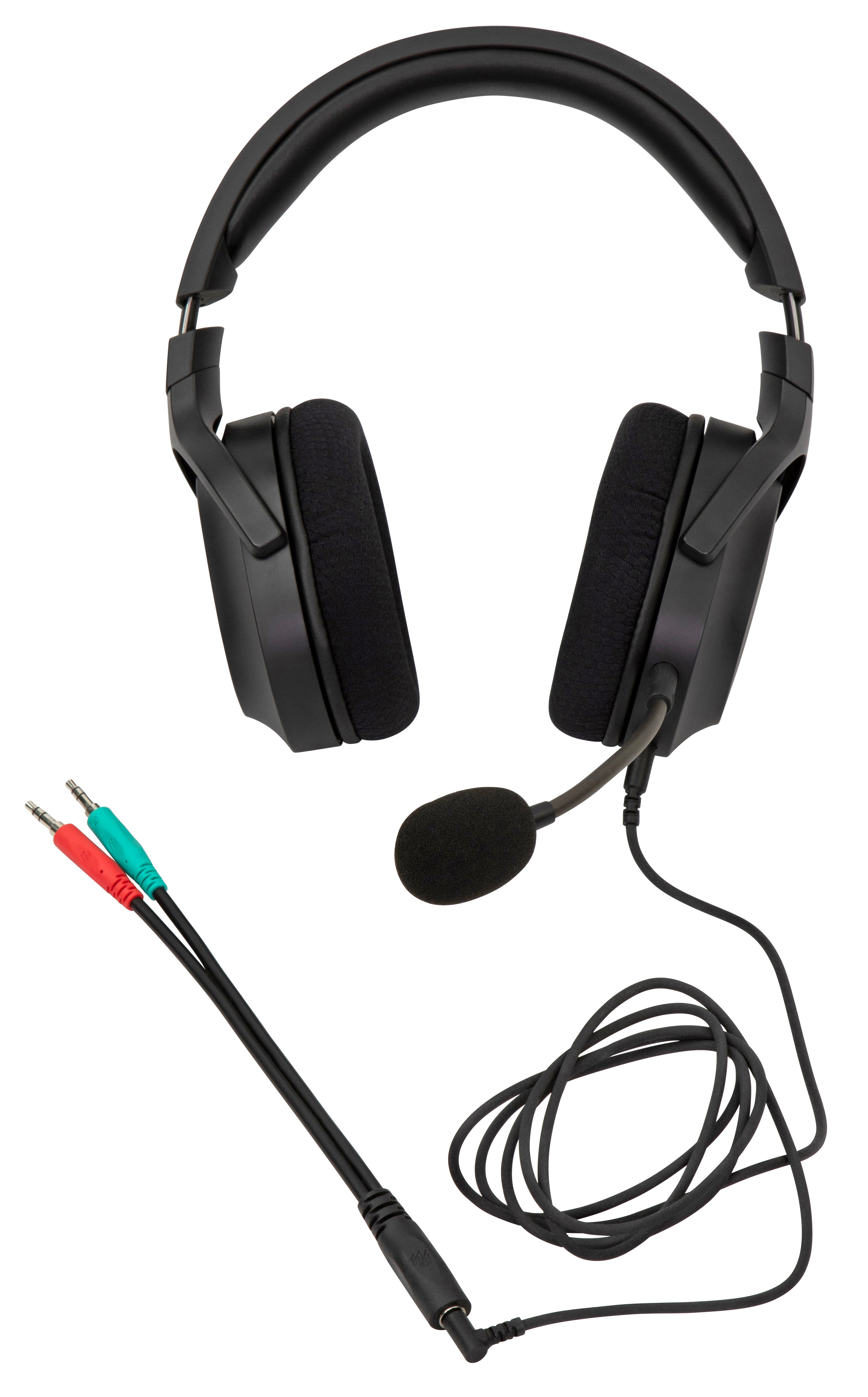 PH 6" Gaming Headset adapter, 3.5mm TRRS (F) to dual 3.5mm TRS (M)