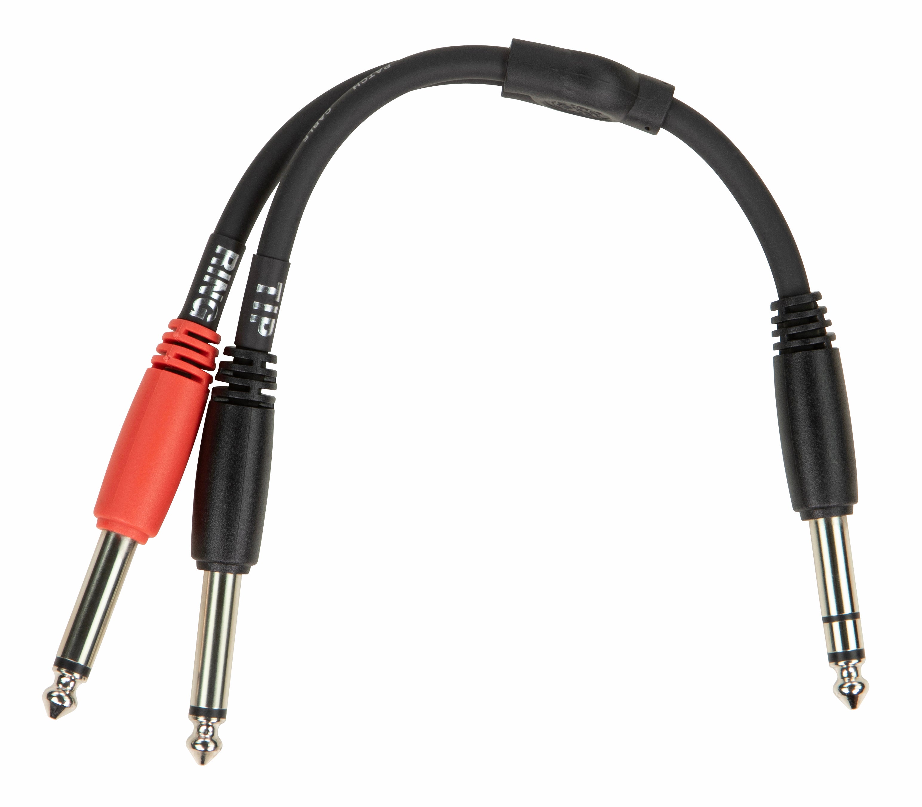 Pig Hog Solutions - 6" Y Cable, Stereo 1/4"(M)-Dual Mono 1/4"(M)
