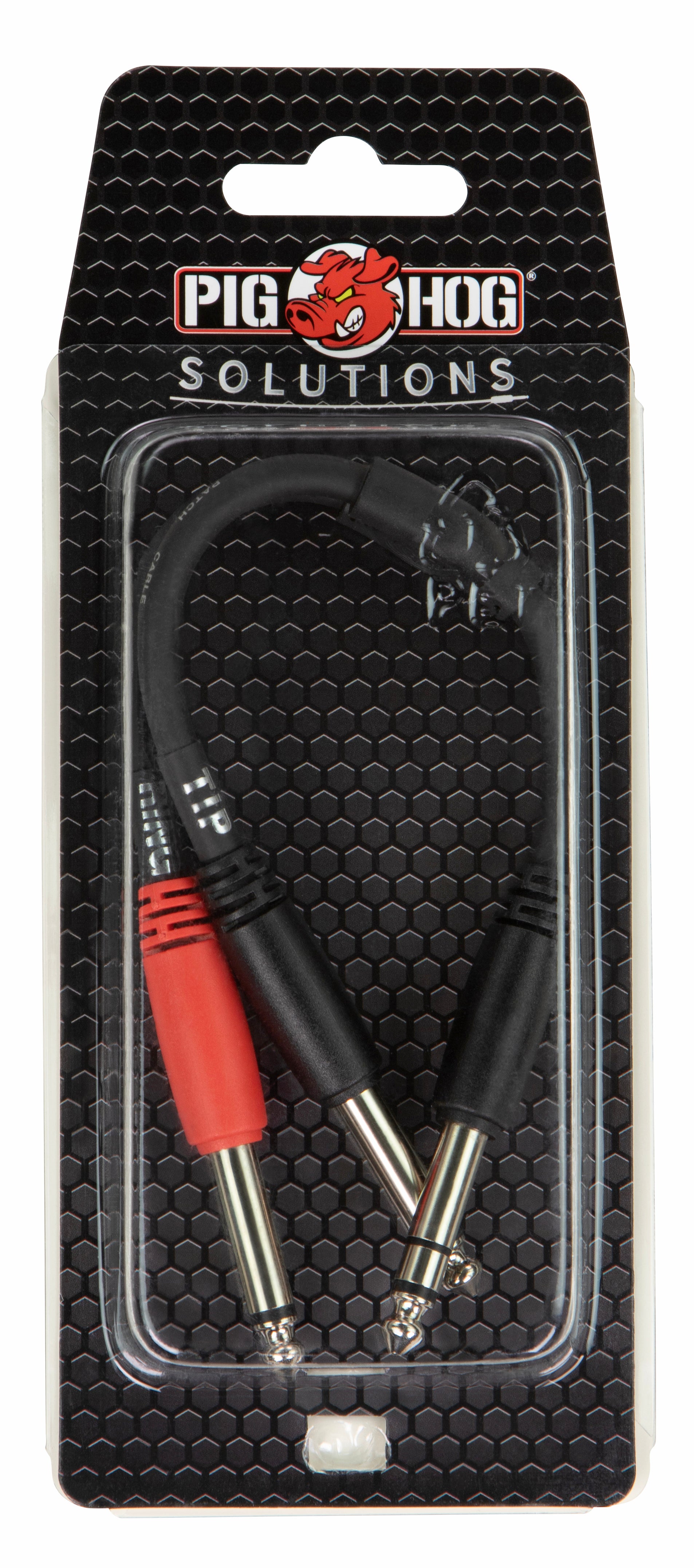 Pig Hog Solutions - 6" Y Cable, Stereo 1/4"(M)-Dual Mono 1/4"(M)