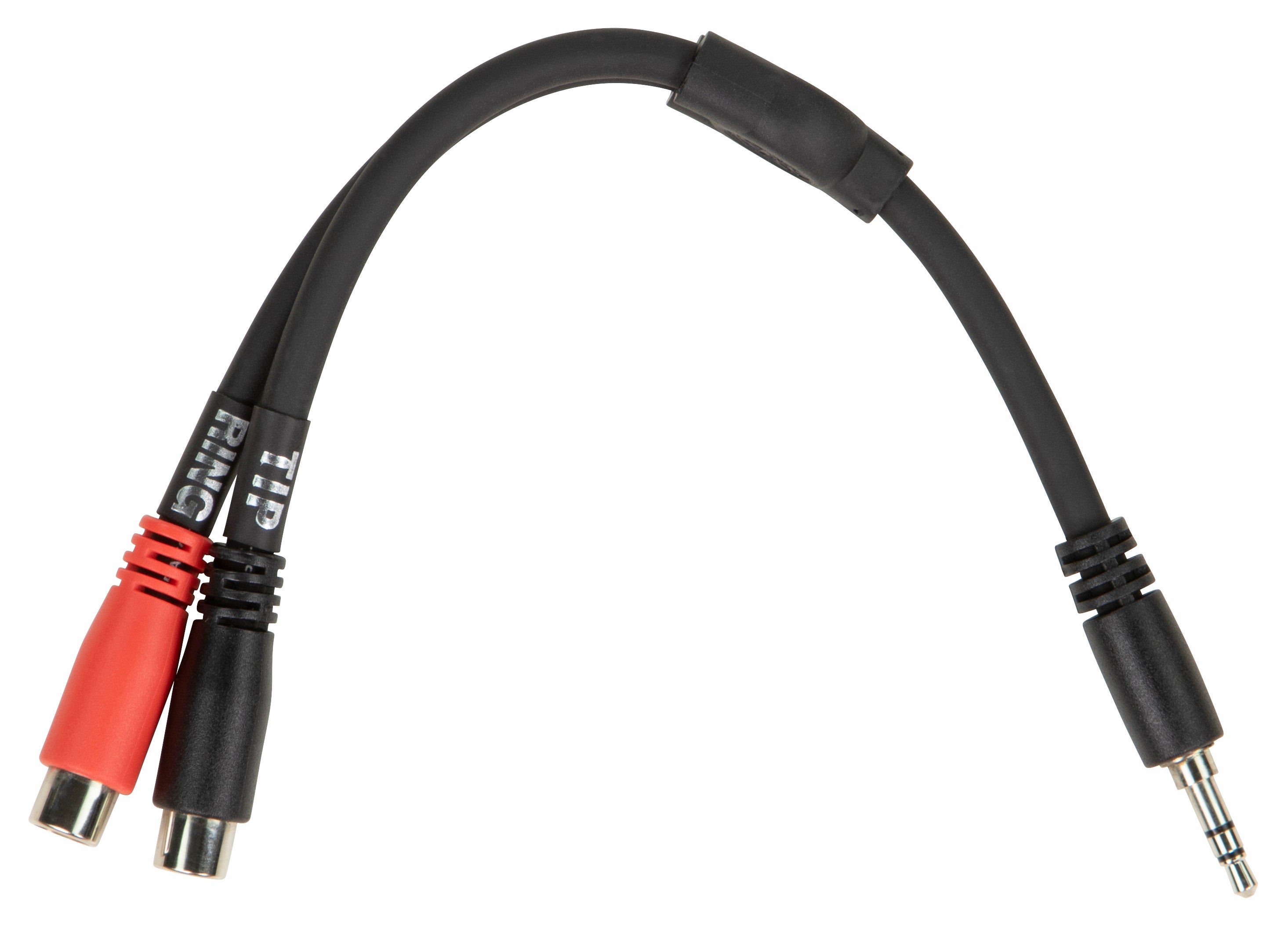 Pig Hog Solutions - 6" Y Cable, Stereo 3.5mm(M)-Dual RCA(F)