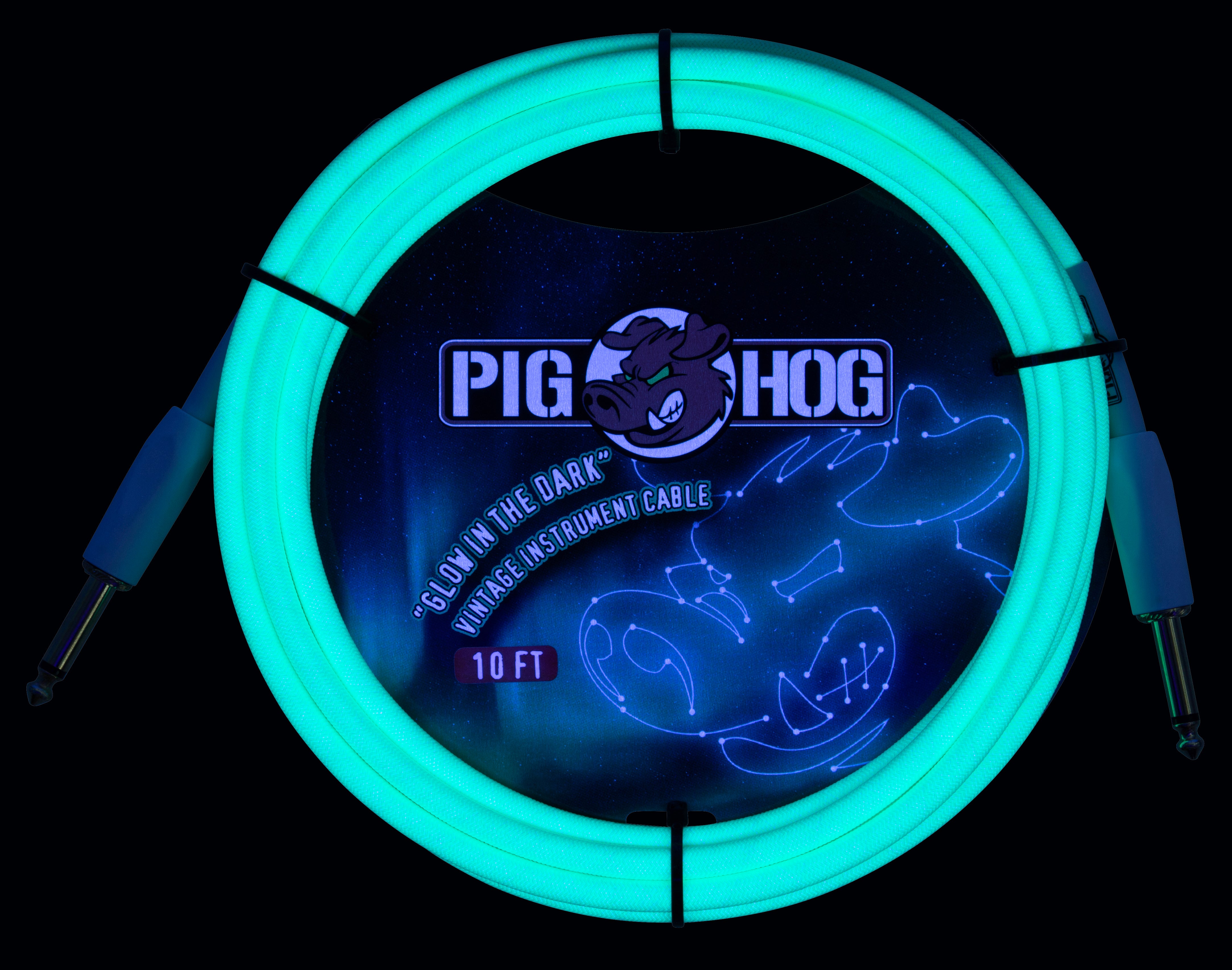 Pig Hog Glow In The Dark Instrument Cable 10ft