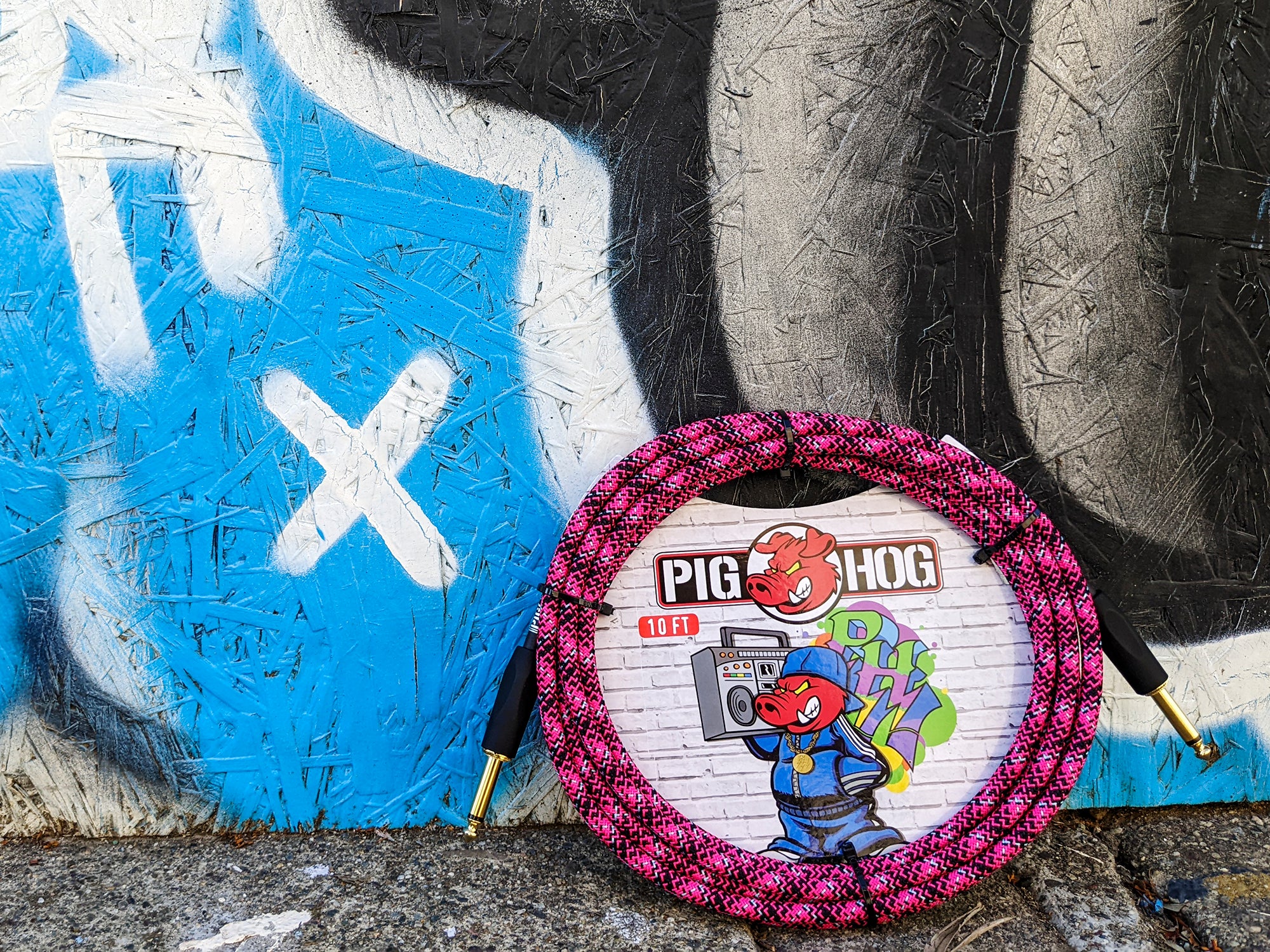 Pig Hog "Pink Graffiti" Instrument Cable, 20ft Straight