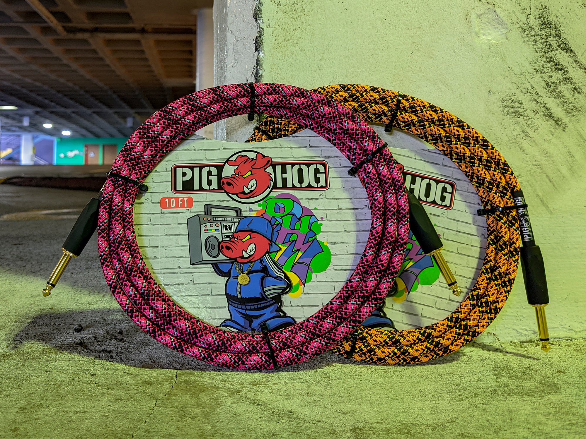 Pig Hog "Orange Graffiti" Instrument Cable, 20ft Straight