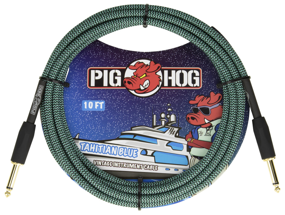 Pig Hog "Tahitian Blue" Instrument Cable, 10ft