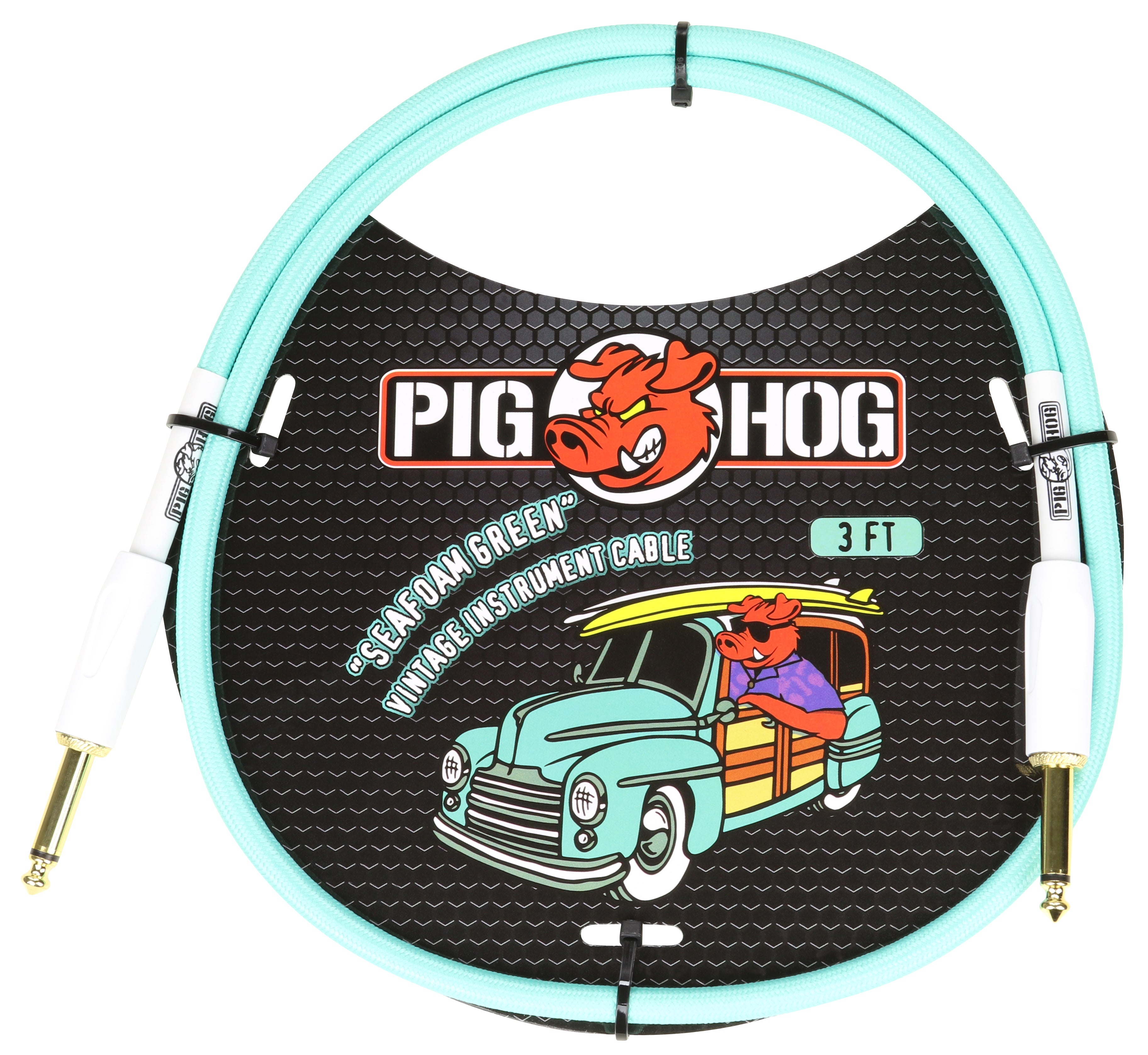 Pig Hog "Seafoam Green" 3ft Patch Cable