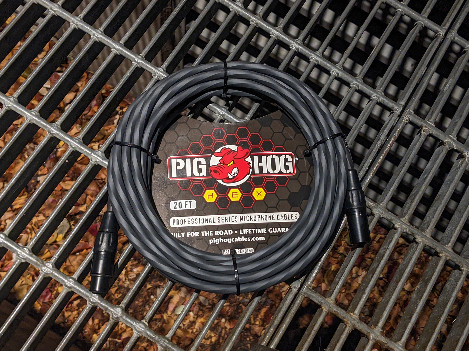 Pig Hog Hex Series Mic Cable, 20ft - Grey