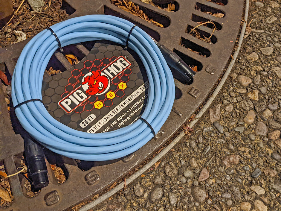 Pig Hog Hex Series Mic Cable, 20ft - Daphne Blue