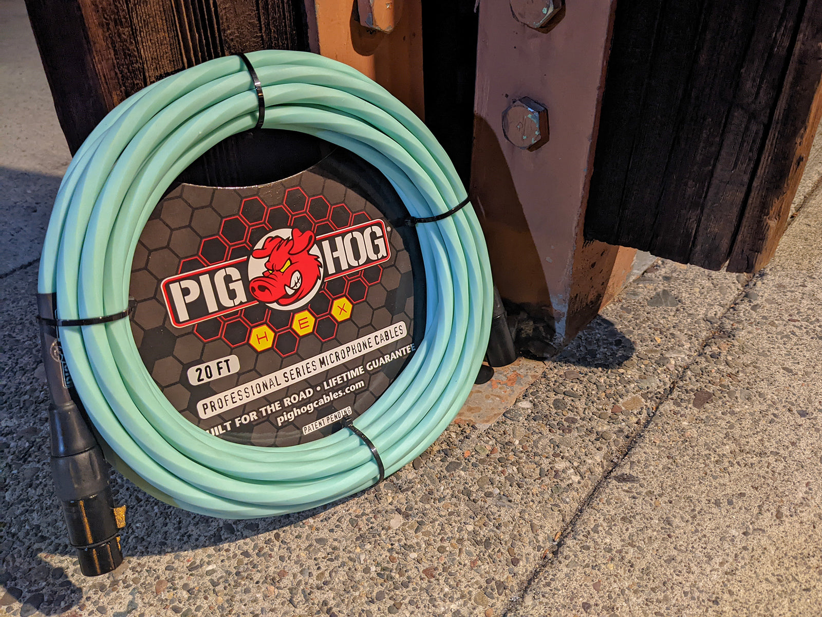Pig Hog Hex Series Mic Cable, 20ft - Seafoam Green