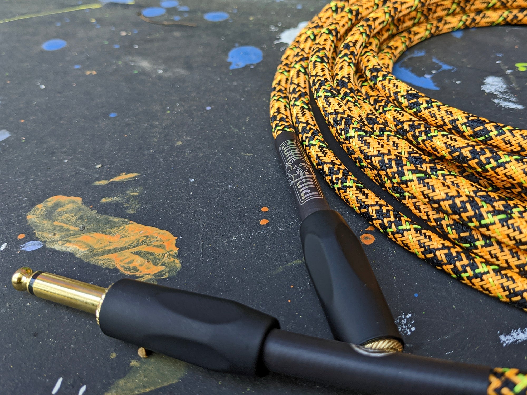 Pig Hog "Orange Graffiti" Instrument Cable, 10ft Straight