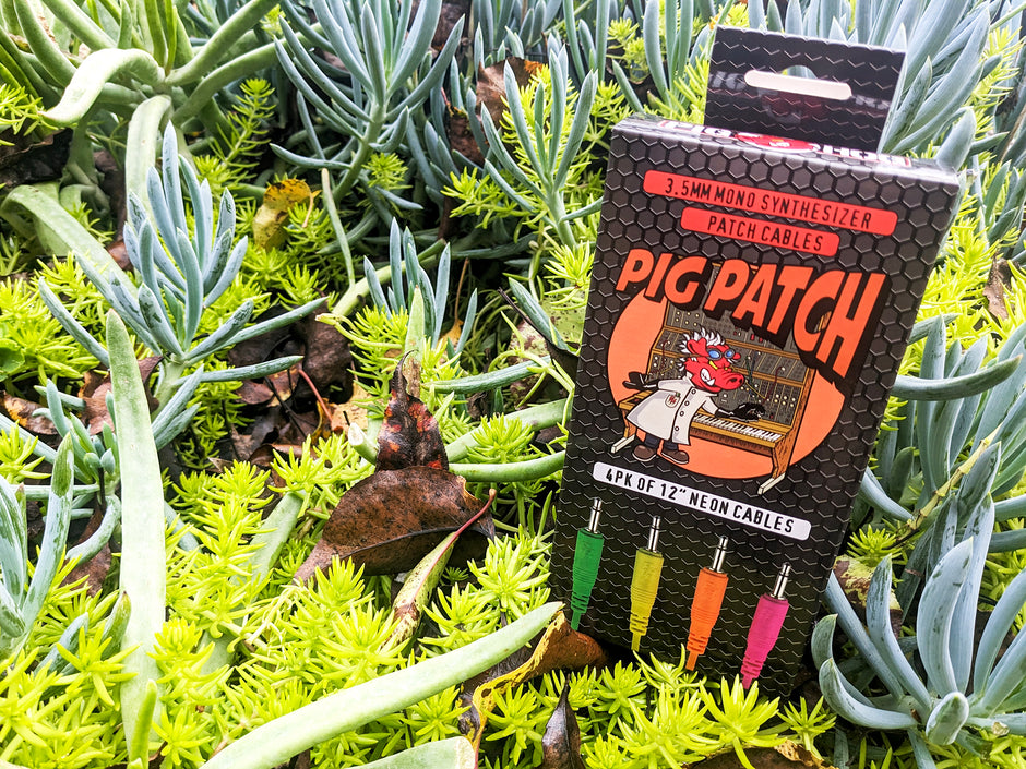 4 pk 10" mono patch cables (Neon orange, neon green, neon yellow, neon pink)