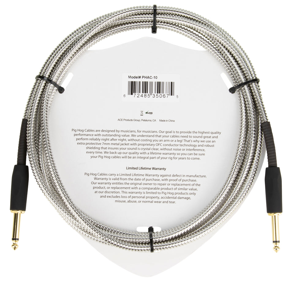 Pig Hog "Armor Clad" Instrument Cable, 10ft