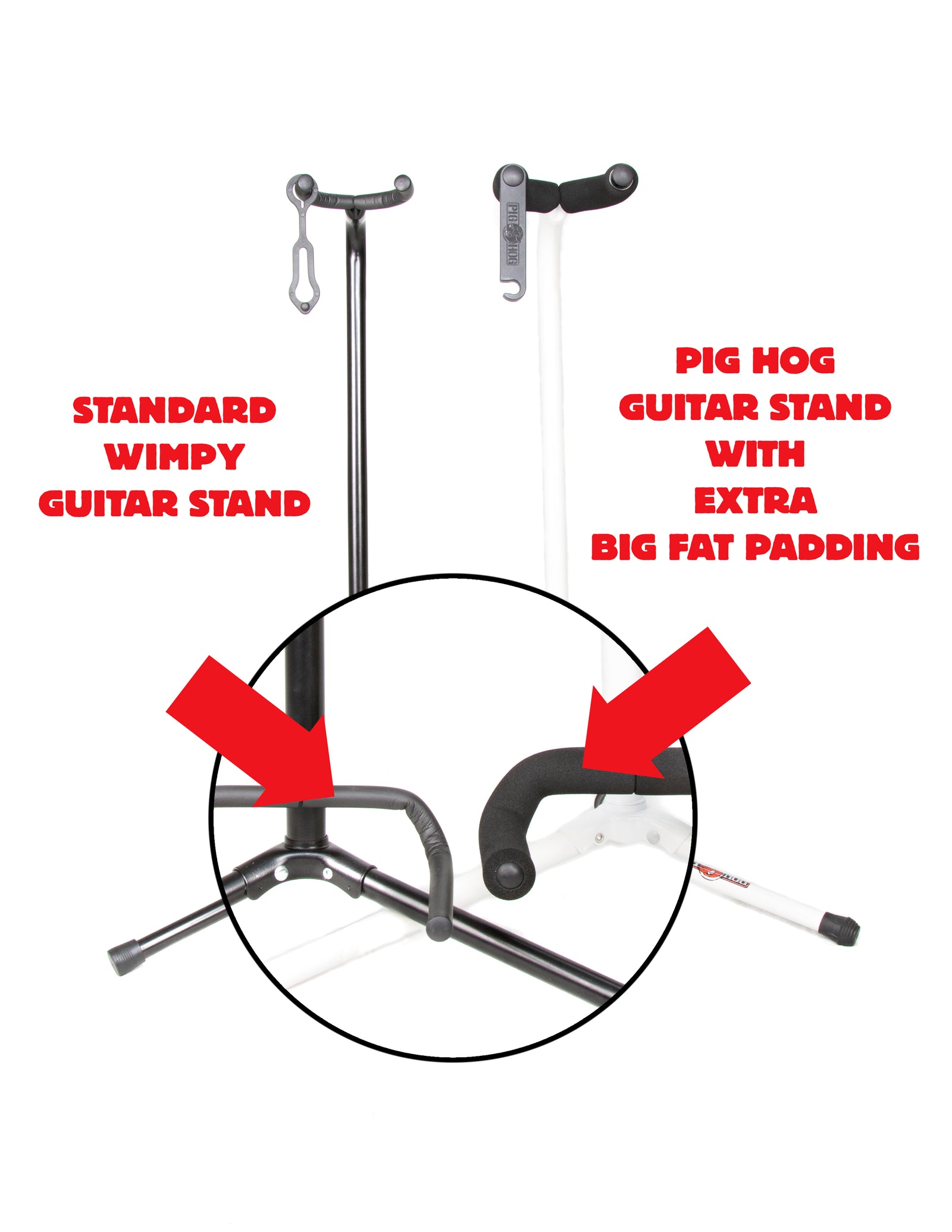 Pig Hog Guitar Stand, White