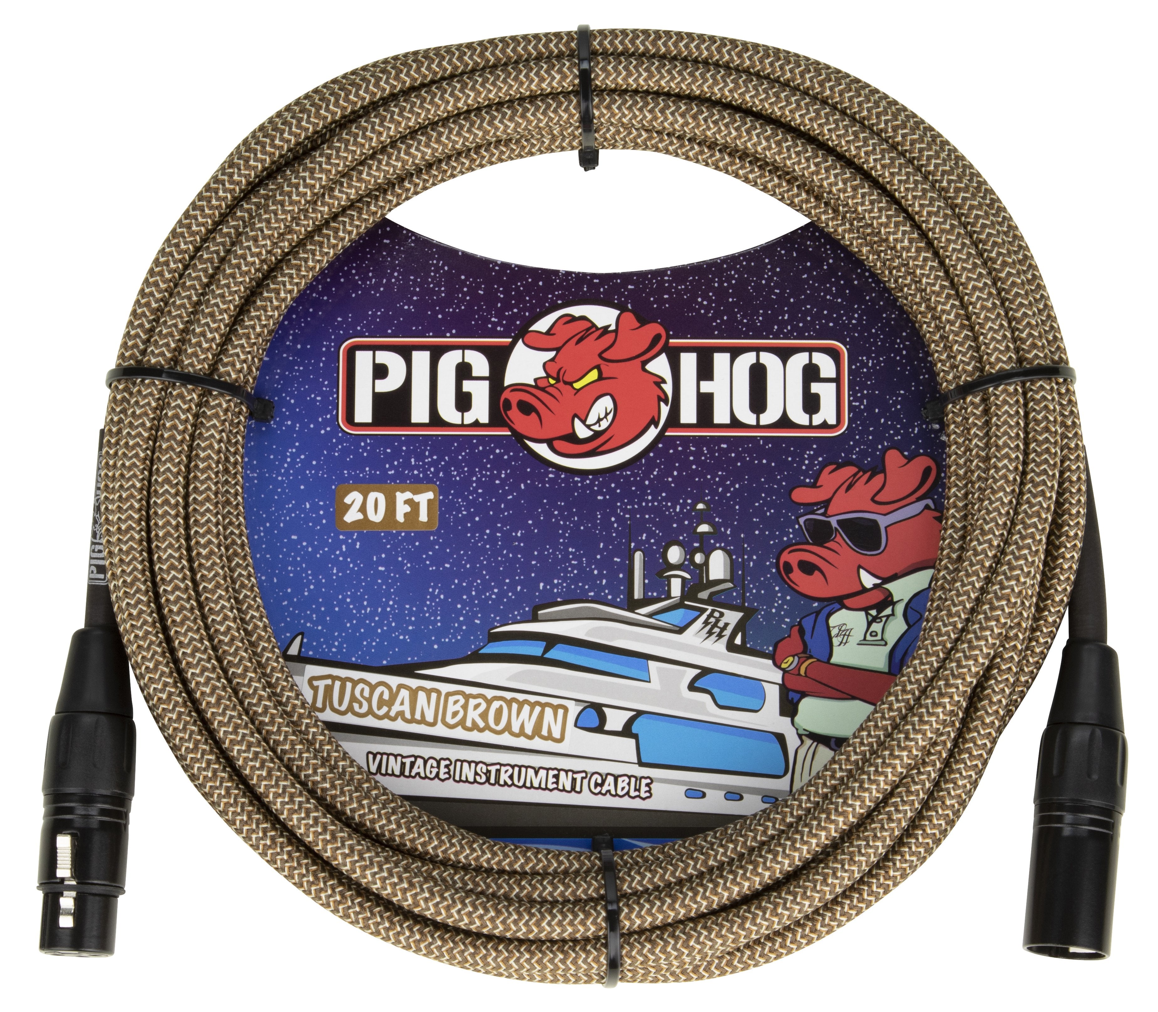 Pig Hog "Tuscan Brown" Woven Mic Cable, 20ft XLR