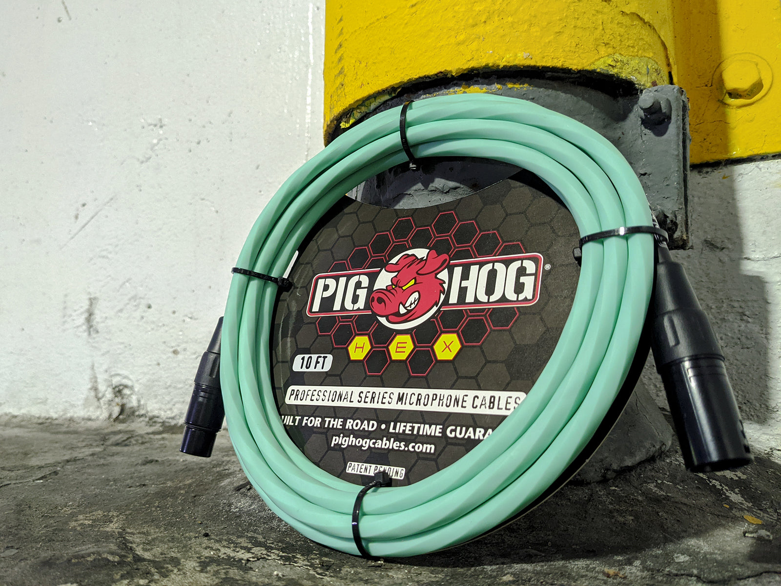 Pig Hog Hex Series Mic Cable, 15ft - Seafoam Green