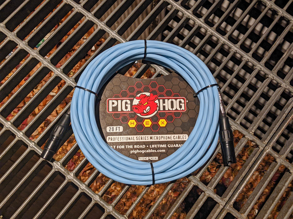 Pig Hog Hex Series Mic Cable, 25ft - Daphne Blue