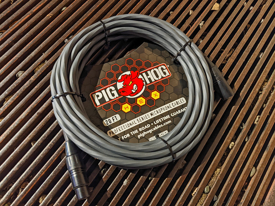 Pig Hog Hex Series Mic Cable, 25ft - Grey