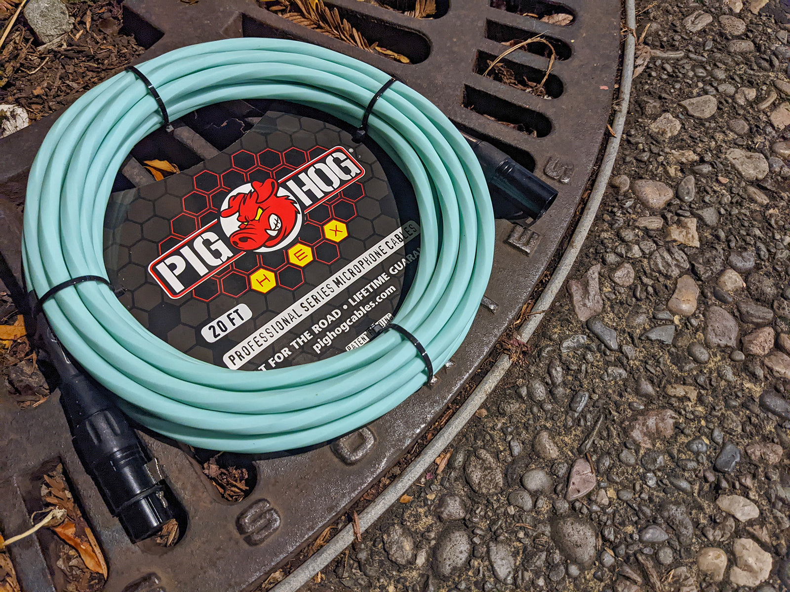 Pig Hog Hex Series Mic Cable, 25ft - Seafoam Green