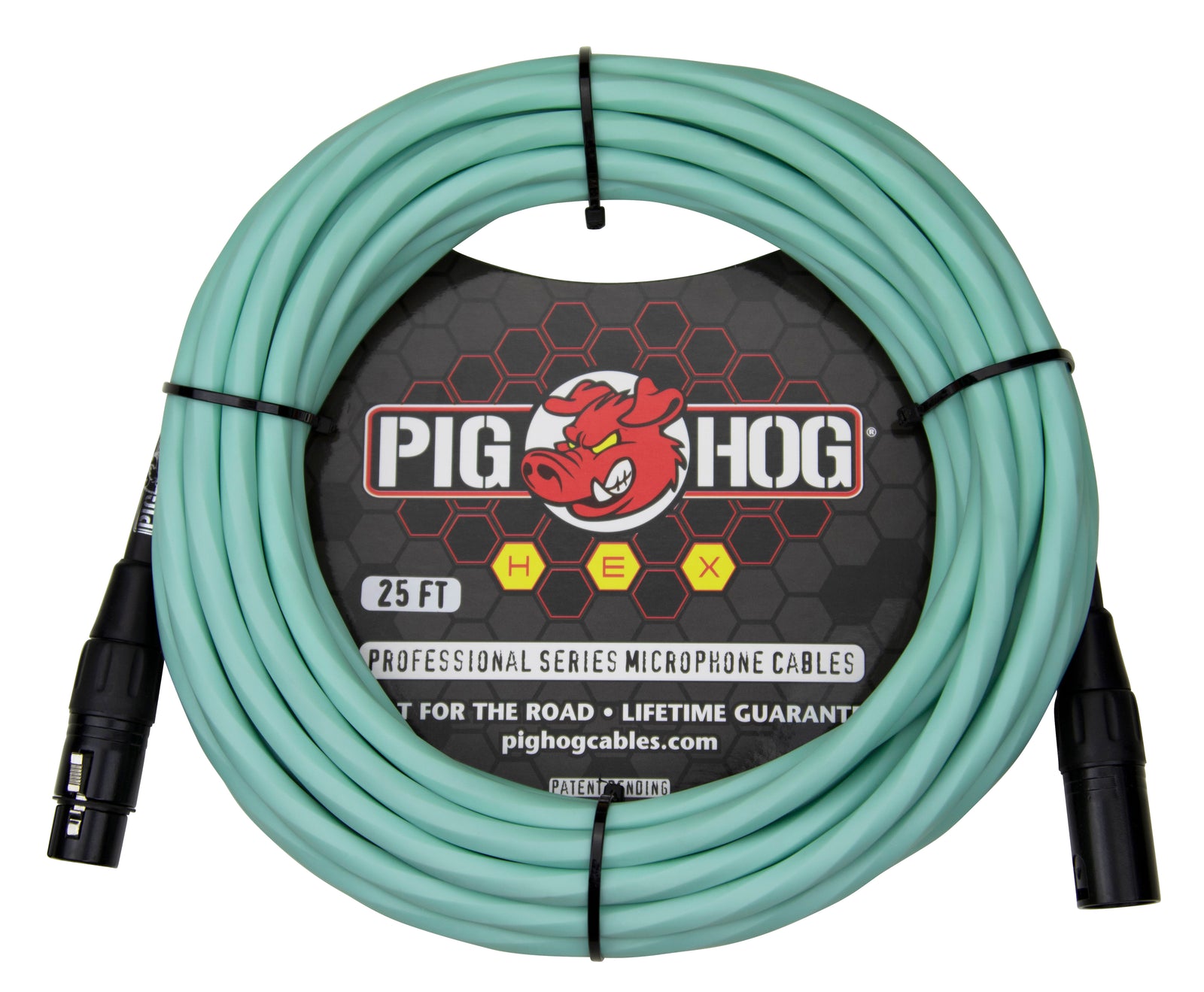 Pig Hog Hex Series Mic Cable, 25ft - Seafoam Green