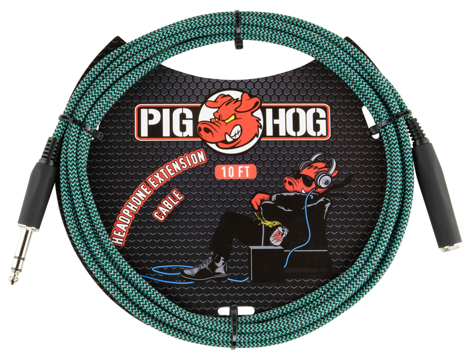Pig Hog Solutions - 10ft Headphone Extension Cable, 1/4", Tahitian Blue
