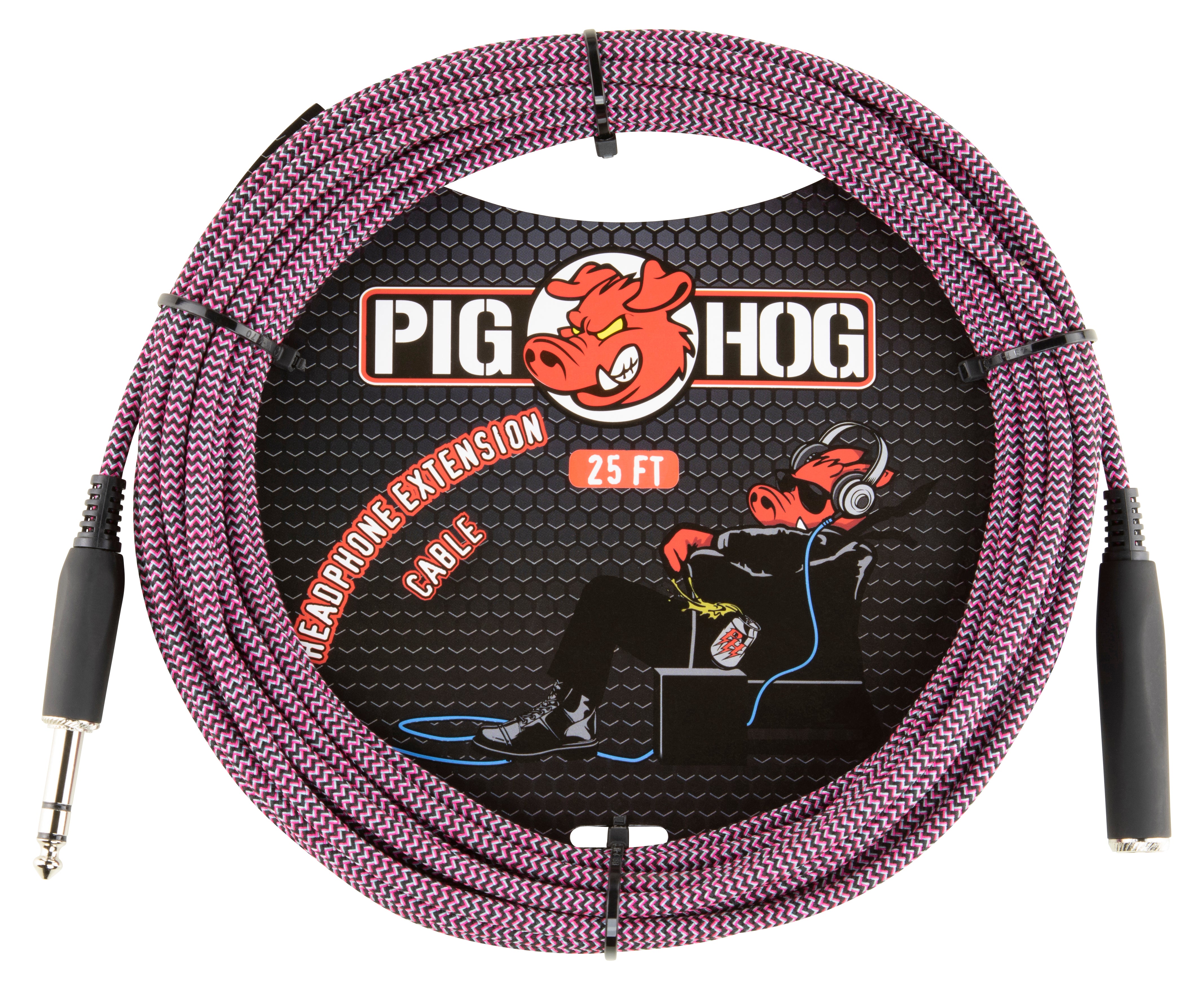 Pig Hog Solutions - 25ft Headphone Extension Cable, 1/4", Riviera Purple