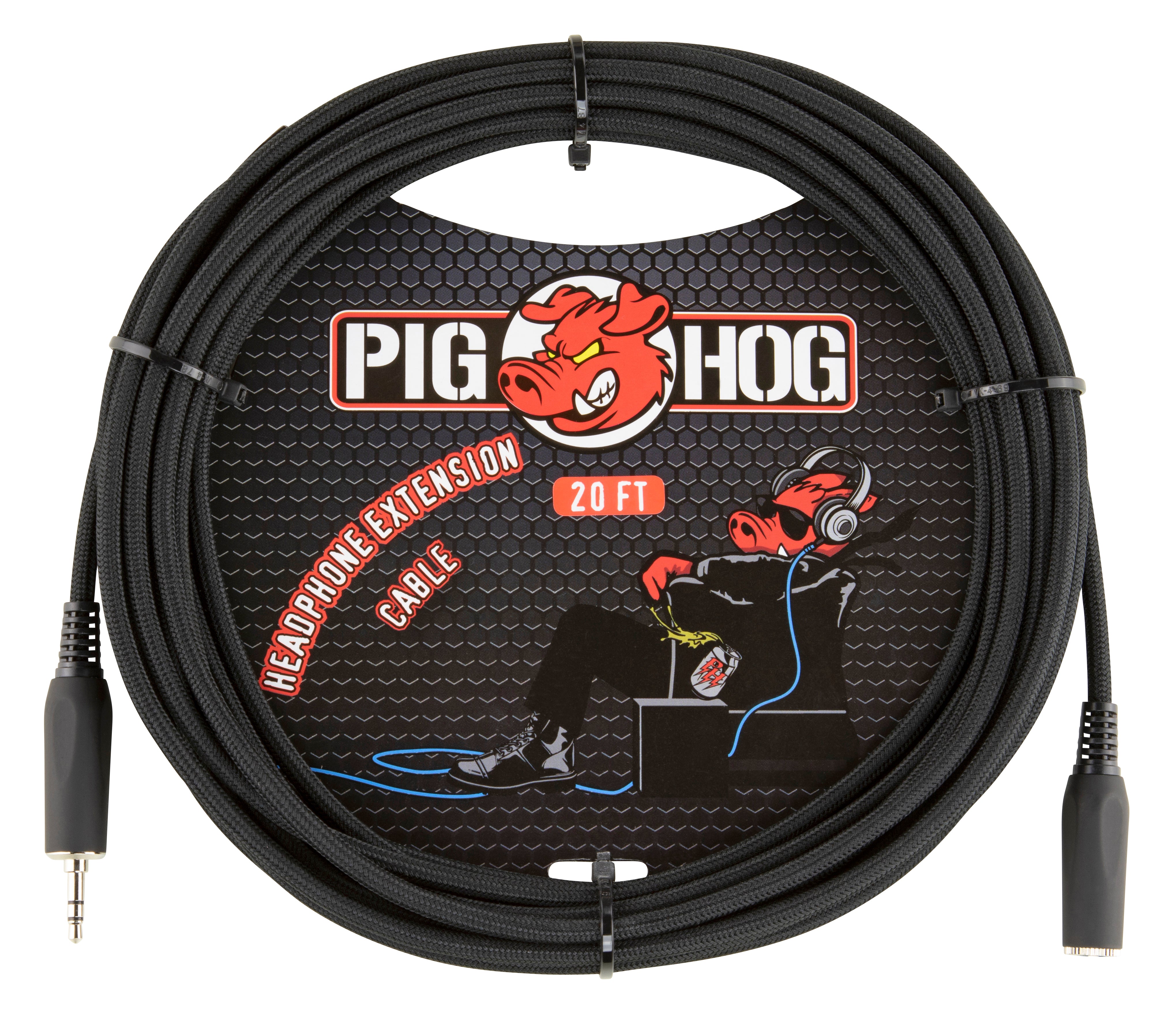 20ft Headphone Extension Cable, 3.5mm, Black