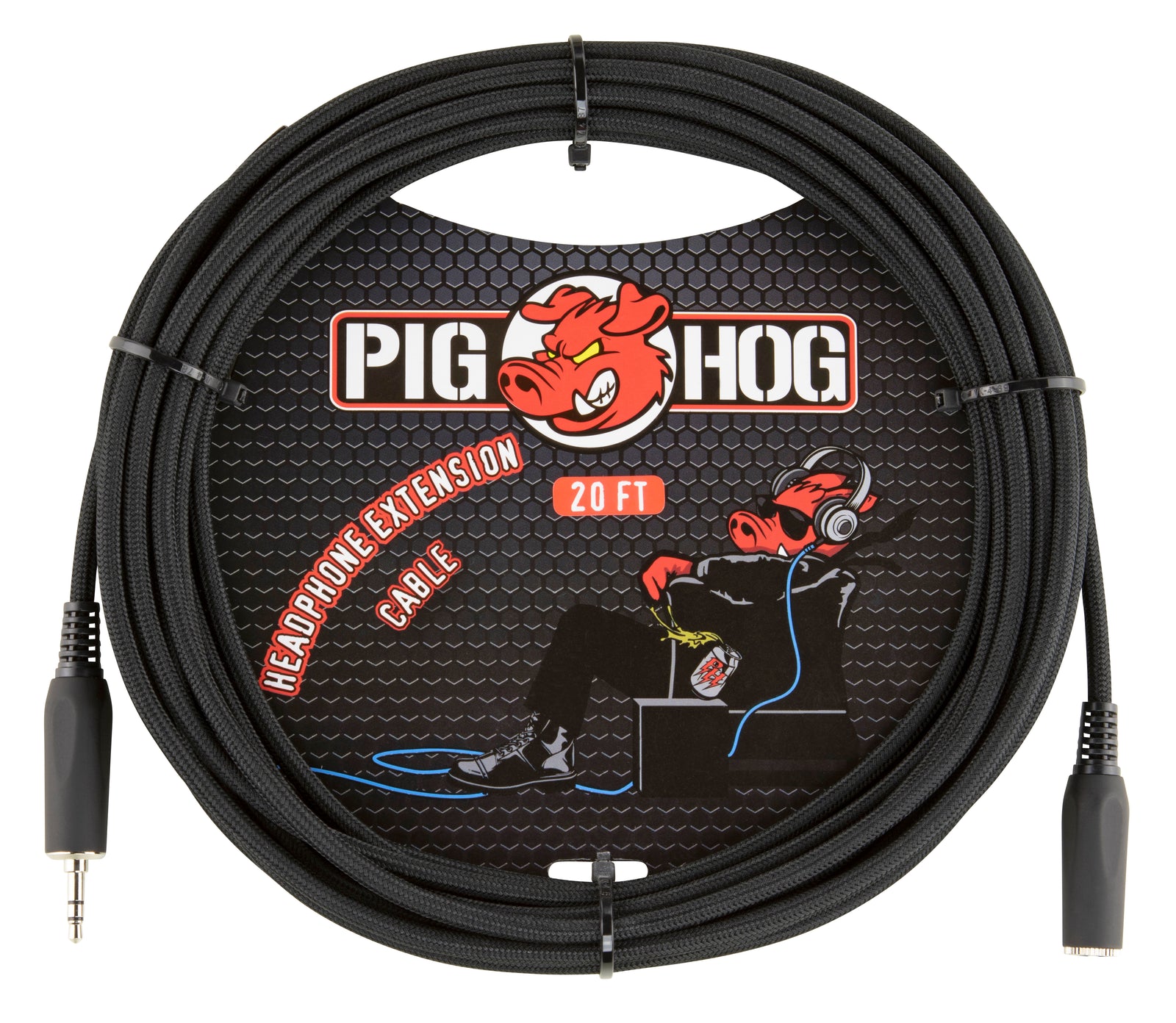 20ft Headphone Extension Cable, 3.5mm, Black