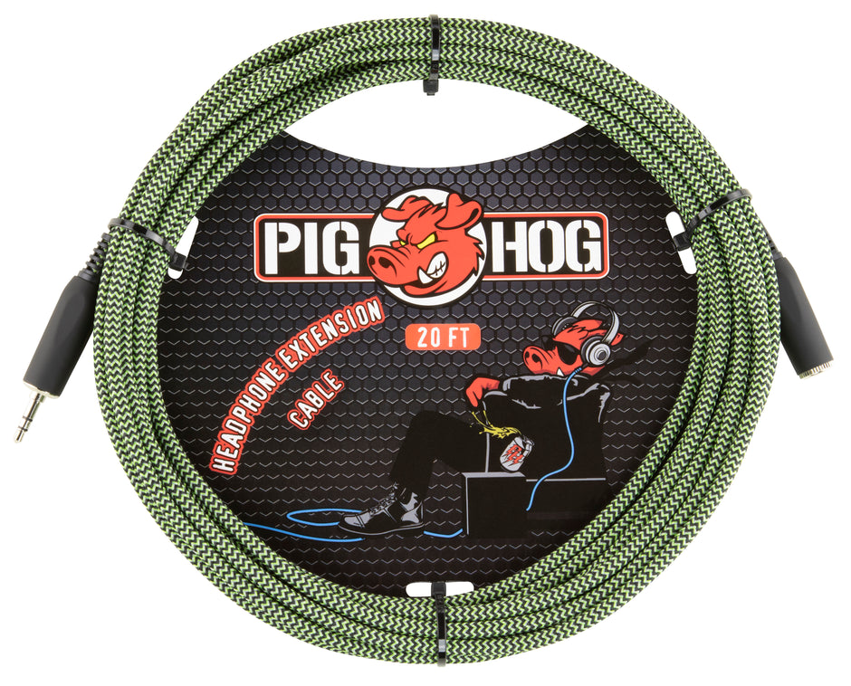 20ft Headphone Extension Cable, 3.5mm,"Jamaican Green"