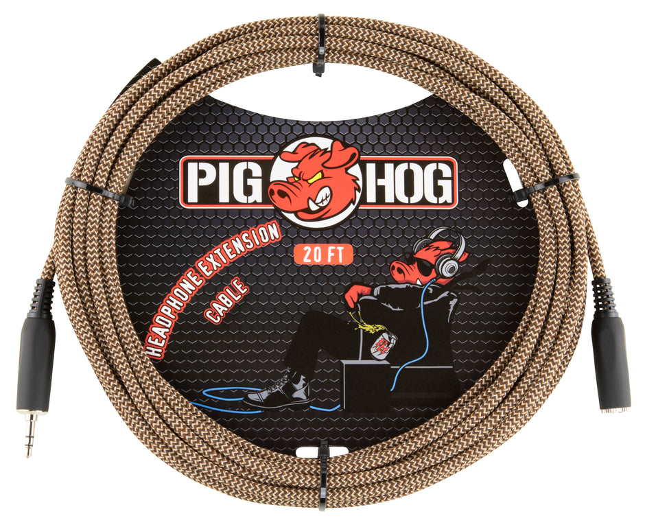 20ft Headphone Extension Cable, 3.5mm,"Tuscan Brown"