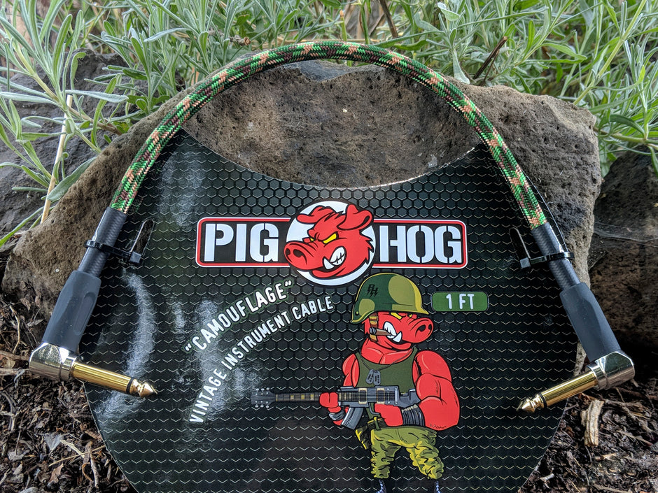 Pig Hog "Camouflage" 1ft Right Angled Patch Cable