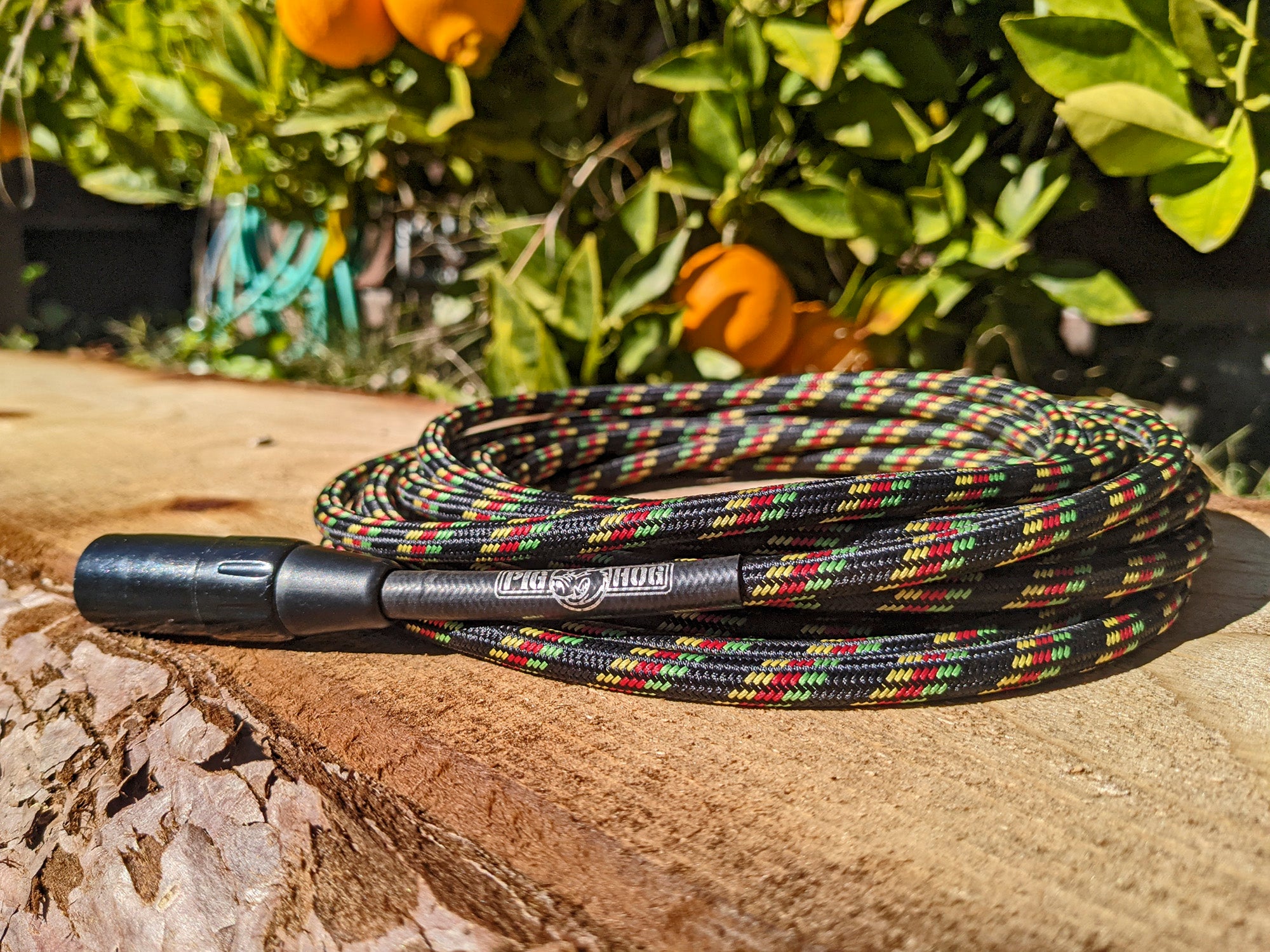 Pig Hog "Rasta Stripes" Woven Mic Cable, 20ft XLR