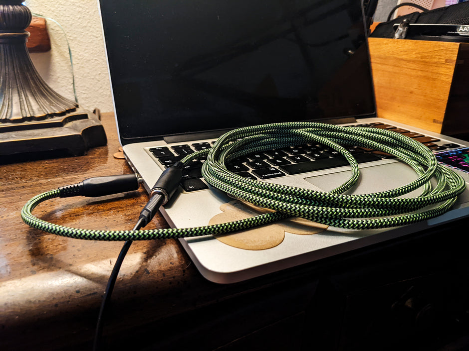 10ft Headphone Extension Cable, 3.5mm,"Jamaican Green"