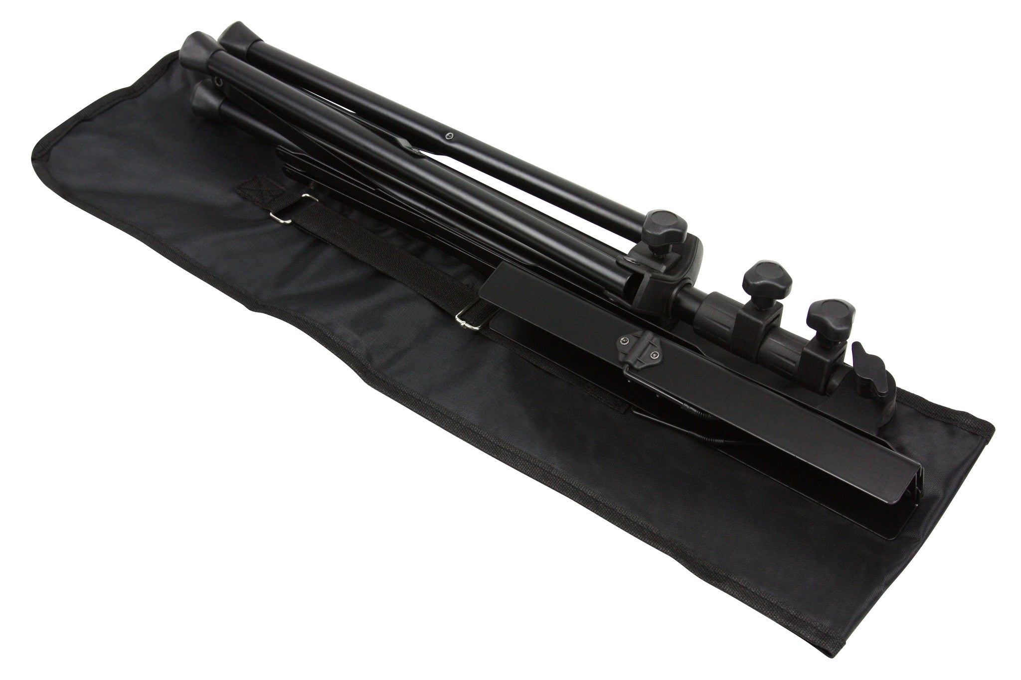 Deluxe 3-Part Folding Music Stand W/Bag - Black