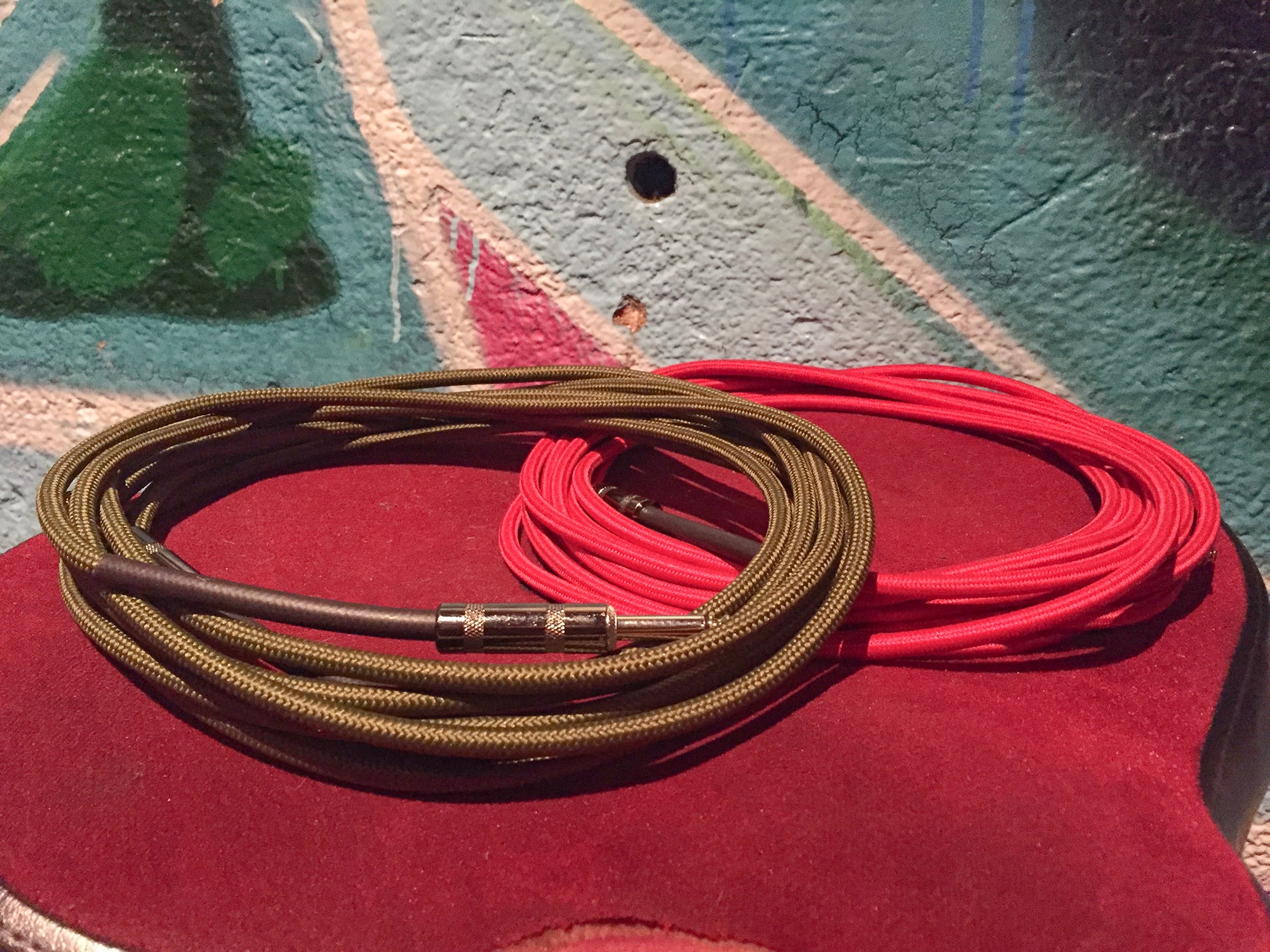 10ft Instrument Cable, 6mm Woven - Military Green