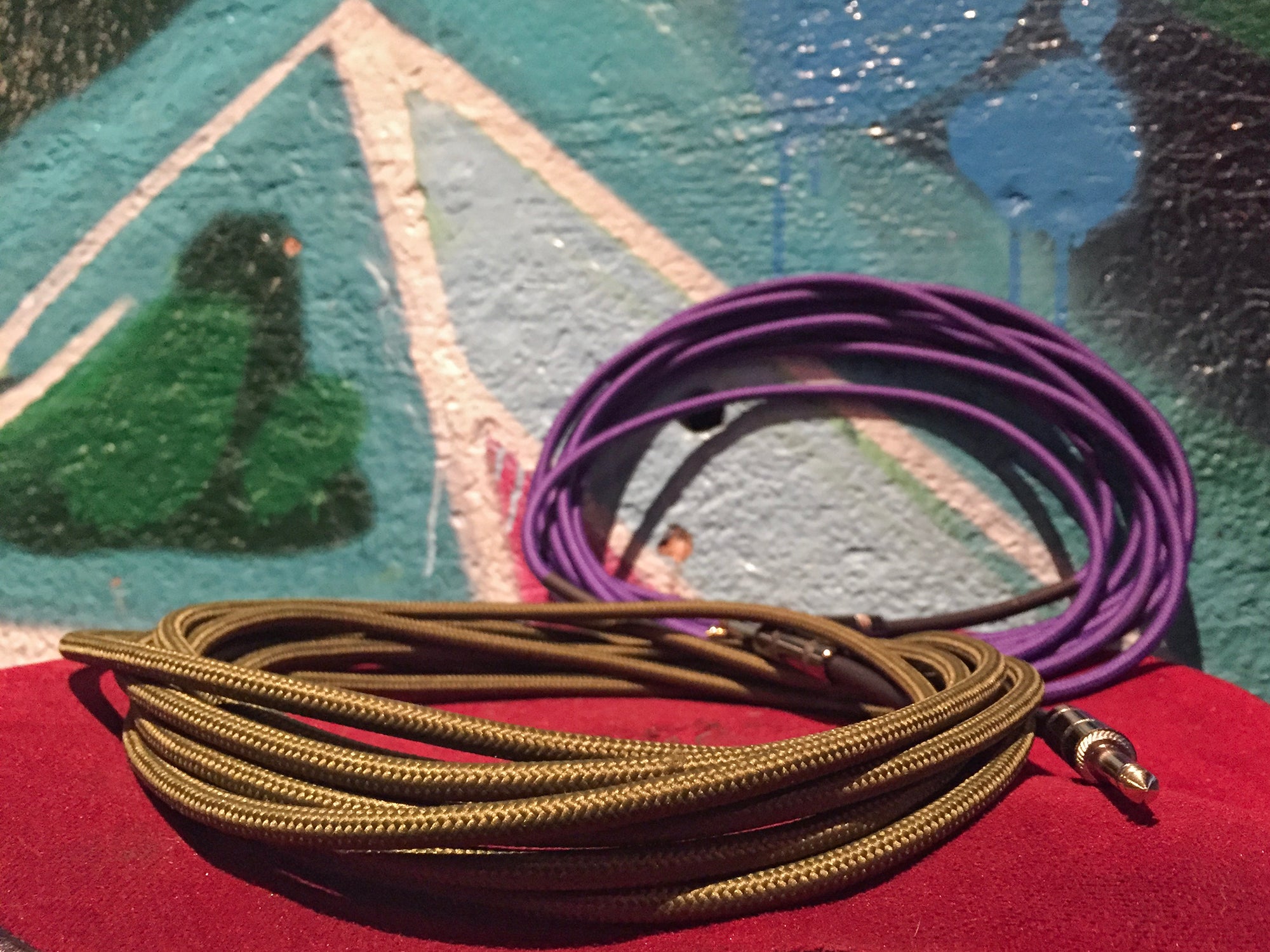 10ft Instrument Cable, 6mm Woven - Military Green
