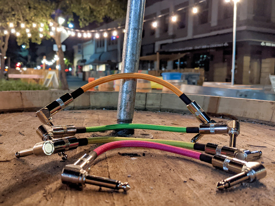 6” patch cable R angle, in 48pc. Candy Jar display, Neon Orange