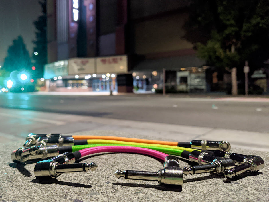 6” patch cable R angle, in 48pc. Candy Jar display, Neon Orange