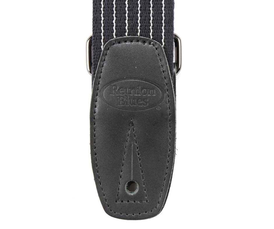 Merino Wool Guitar Strap, Black Pinstripe